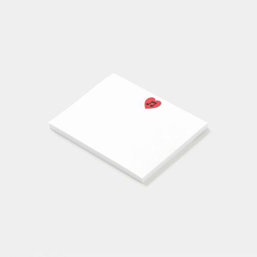 Opmerkingen over muzieknotitie hart post-it post-it® notes (Schuin)