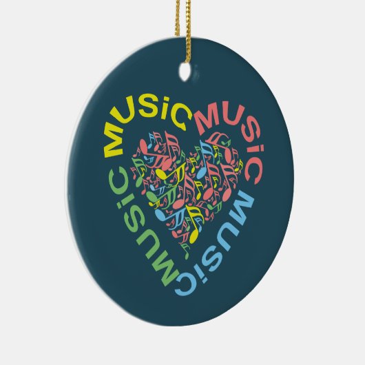 Opmerkingen over muziekteksthart keramisch ornament (Rechts)