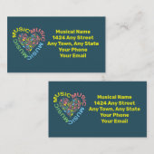 Opmerkingen over muziekteksthart visitekaartje (Voorkant / Achterkant)