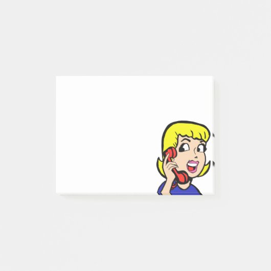 Opmerkingen over telefoonabonnement op Girl Comic Post-it® Notes (Voorkant)