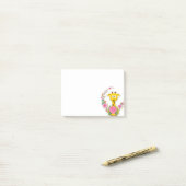Opmerkingen Post it Notes, Sunflower Floral Giraff Post-it® Notes (Op bureau)