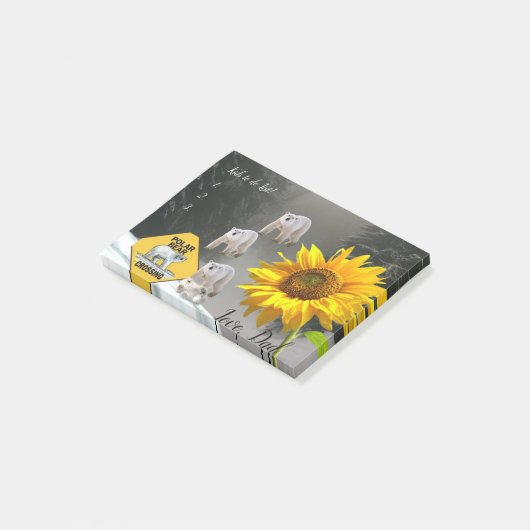 Opmerkingen Post it Notes, Sunflower Polar Beer Fl Post-it® Notes (Schuin)