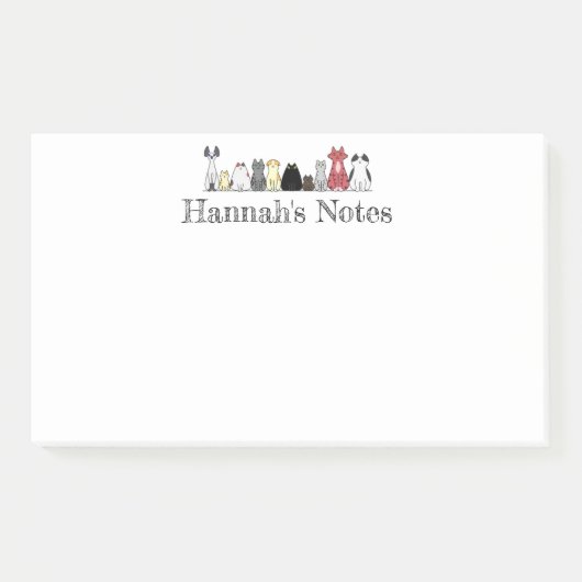Opmerkingen - rij katten post-it® notes (Voorkant)