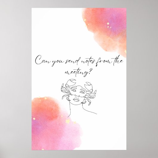 Opmerkingen Sarcastic Funny Monster Peach & Pink v Poster (Voorkant)