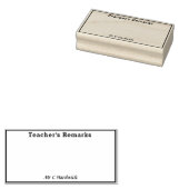 Opmerkingen van de leraar vak met naam rubberstempel (Gestempeld)