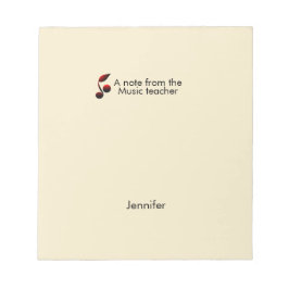 Opmerkingen van muziekleraar voegen naamtekst muzi notitieblok