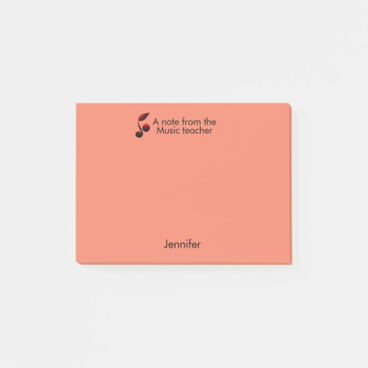 Opmerkingen van muziekleraar voegen naamtekst muzi post-it® notes (Voorkant)
