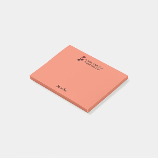 Opmerkingen van muziekleraar voegen naamtekst muzi post-it® notes (Schuin)