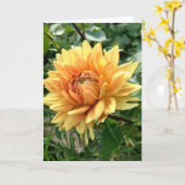 Opmerkingskaart met gele dahlia kaart (Gele Bloem)