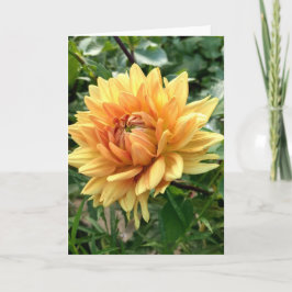 Opmerkingskaart met gele dahlia kaart