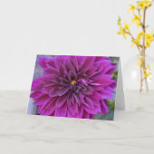 Opmerkingskaart met paarse dahlia kaart (Gele Bloem)