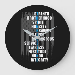 Opname blauwe lijn van de politie van de wetshandh grote klok