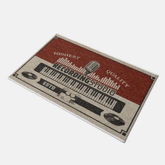 Opname Piano Studio Design Mat, Piano Speler Deurmat (Schuin)