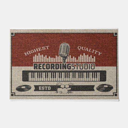 Opname Piano Studio Design Mat, Piano Speler Deurmat (Voorkant)