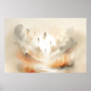 Opname Scene Waterverf, Christelijke Profetie Muur Poster