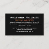 Opname selecteren, Visitekaartje muziekwinkel (Achterkant)