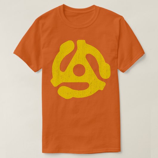 Opnameadapter met 45 rpm geel t-shirt (Design voorkant)