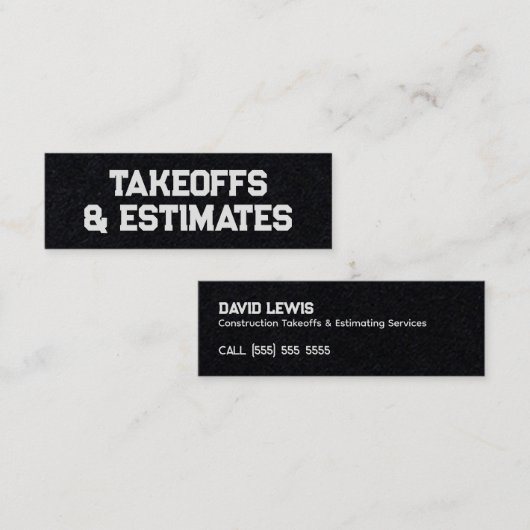 Opnames & Schattingen Mini Visitekaartje (Voorkant / Achterkant)