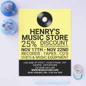 Opnemen Logo, Music Store Adverteren Flyer (Enkel)