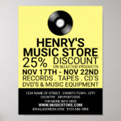 Opnemen Logo, Music Store Adverteren Poster (Voorkant)