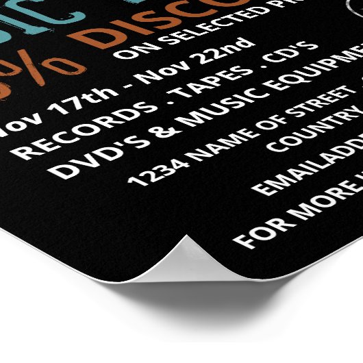 Opnemen selecteren, Music-winkel Adverteren Poster (Hoek)