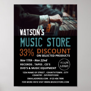 Opnemen selecteren, Music-winkel Adverteren Poster