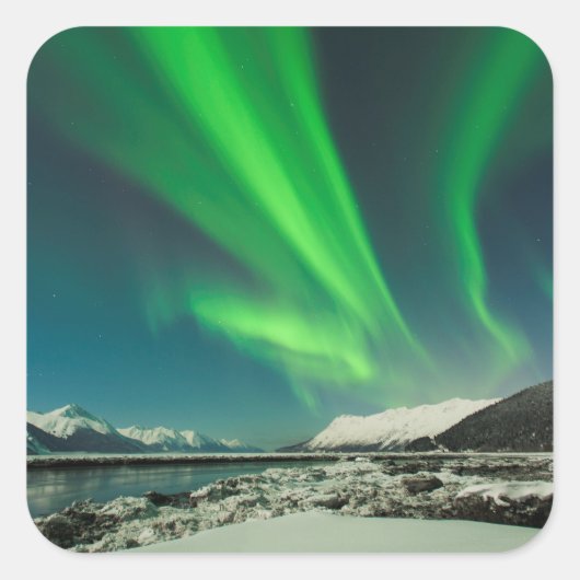Opnieuw Arm Aurora Vierkante Sticker (Voorkant)