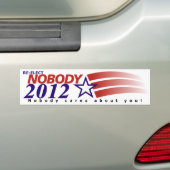 Opnieuw gekozen niemand 2012 bumpersticker (Op auto)