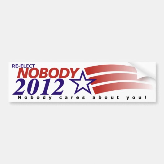Opnieuw gekozen niemand 2012 bumpersticker (Voorkant)