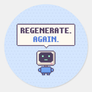 Opnieuw genereren. Weer. Grappige AI Pixel Sticker