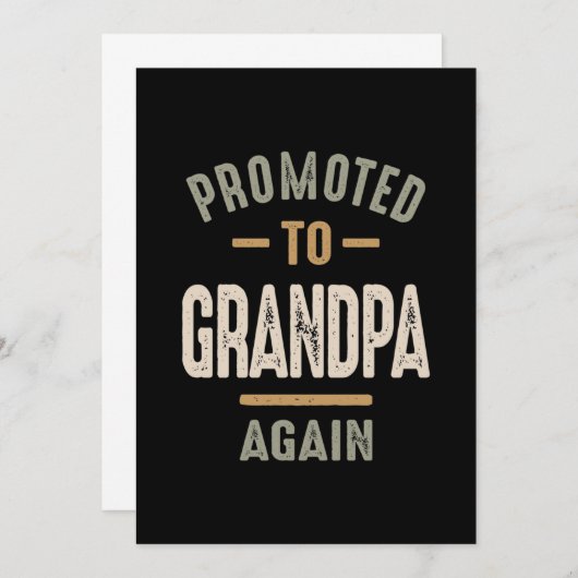 Opnieuw gepromoot naar opa - vader en opa bedankkaart (Voorkant / Achterkant)