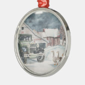 Opnieuw goosed metalen ornament (Links)