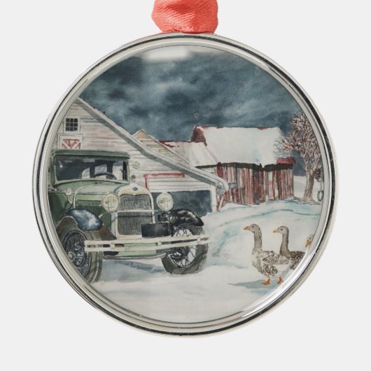 Opnieuw goosed metalen ornament (Voorkant)