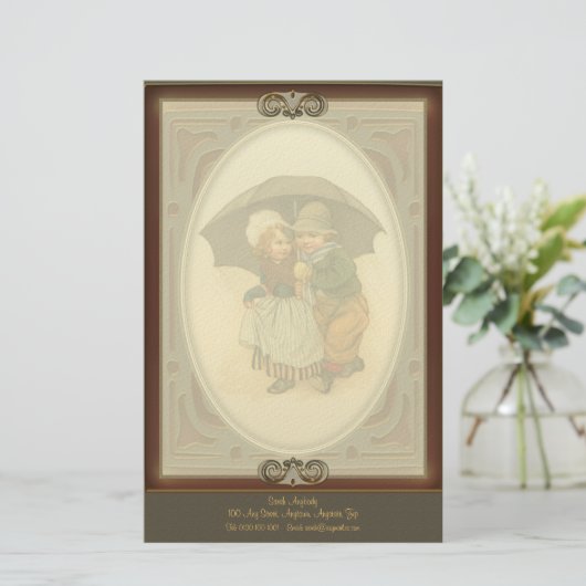 Opnieuw  illustratie Letterhead weergeven Briefpapier (Staand voorkant)