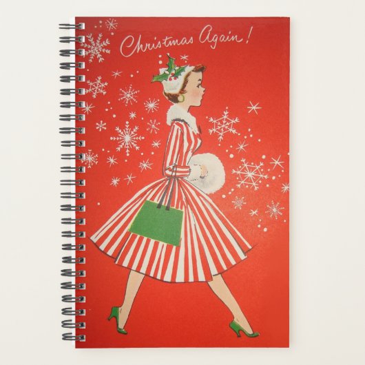 Opnieuw Kerstmis! Mid Century Lady op hoge hakken Planner (Voorkant)