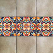 Opnieuw Mexicaanse volkskunst bloemenkunst Tegeltje