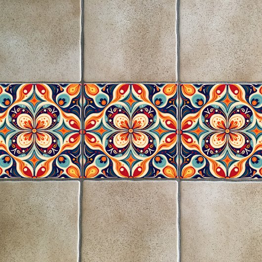 Opnieuw Mexicaanse volkskunst bloemenkunst Tegeltje