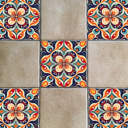 Opnieuw Mexicaanse volkskunst bloemenkunst Tegeltje