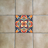 Opnieuw Mexicaanse volkskunst bloemenkunst Tegeltje