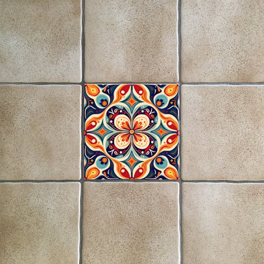 Opnieuw Mexicaanse volkskunst bloemenkunst Tegeltje