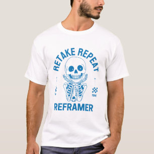 Opnieuw nemen, herhalen, reframer t-shirt