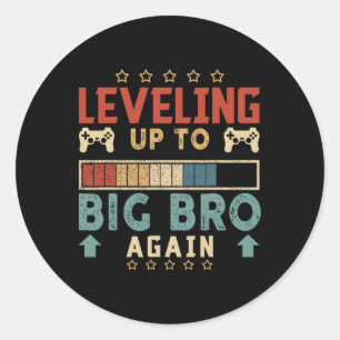 Opnieuw Niveau Omhoog Naar Grote Broer Gamer Broer Ronde Sticker