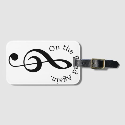 Opnieuw Onderweg Treble Clef Bagagelabel (Voorkant (horizontaal))