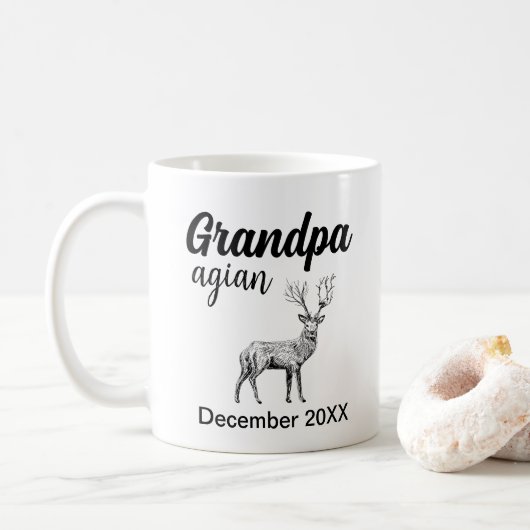 Opnieuw opa, gepersonaliseerd grootoudergeschenk koffiemok (Met donut)