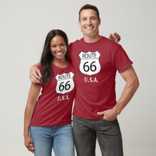Opnieuw over de weg - VS T-Shirt -Route66-Custom T