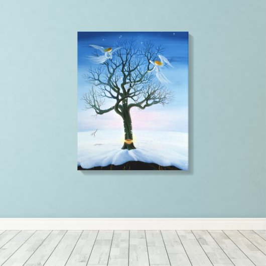 Opnieuw te beginnen in 2000 canvas afdruk (Insitu (Houten vloer))