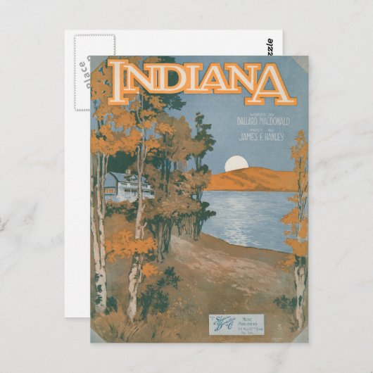 Opnieuw thuis in Indiana Briefkaart (Voorkant / Achterkant)
