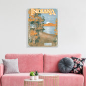 Opnieuw thuis in Indiana Canvas Afdruk (Insitu (Woonkamer))