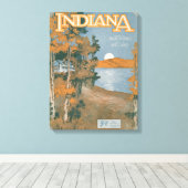 Opnieuw thuis in Indiana Canvas Afdruk (Insitu (Houten vloer))