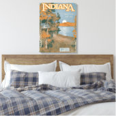 Opnieuw thuis in Indiana Canvas Afdruk (Insitu (Slaapkamer))